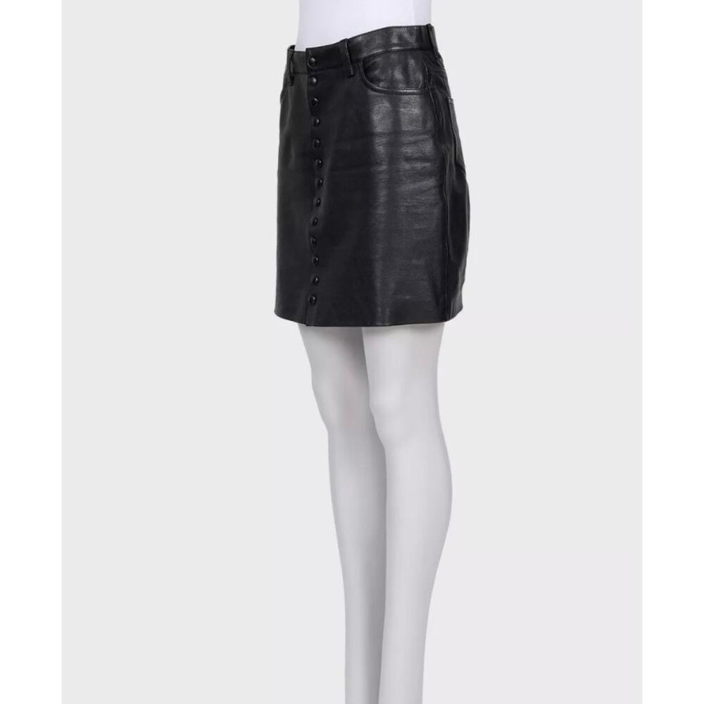 NWOT Saint Laurent Black Leather Skirt Sz.38/M - Picture 2 of 7